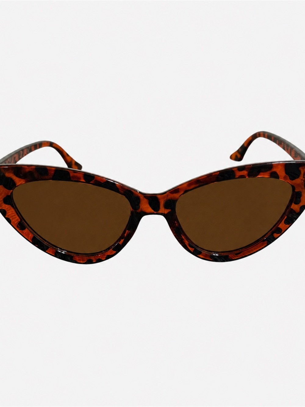 Tortoise Cat Eye Sunglasses Brown Lens Retro Vintage Style Pointed Frame